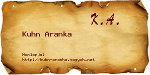 Kuhn Aranka névjegykártya