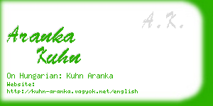 aranka kuhn business card